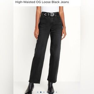 🖤 Old Navy High Rise OG Loose Faded Black jeans size 6